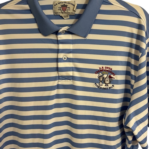 U.S. Open Collection Men’s Shirt Vintage 2014 Pinehurst Size Large Striped Polo - Picture 4 of 10